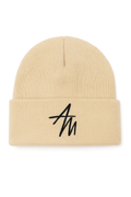 AM LOGO BEANIE HAT - BEIGE