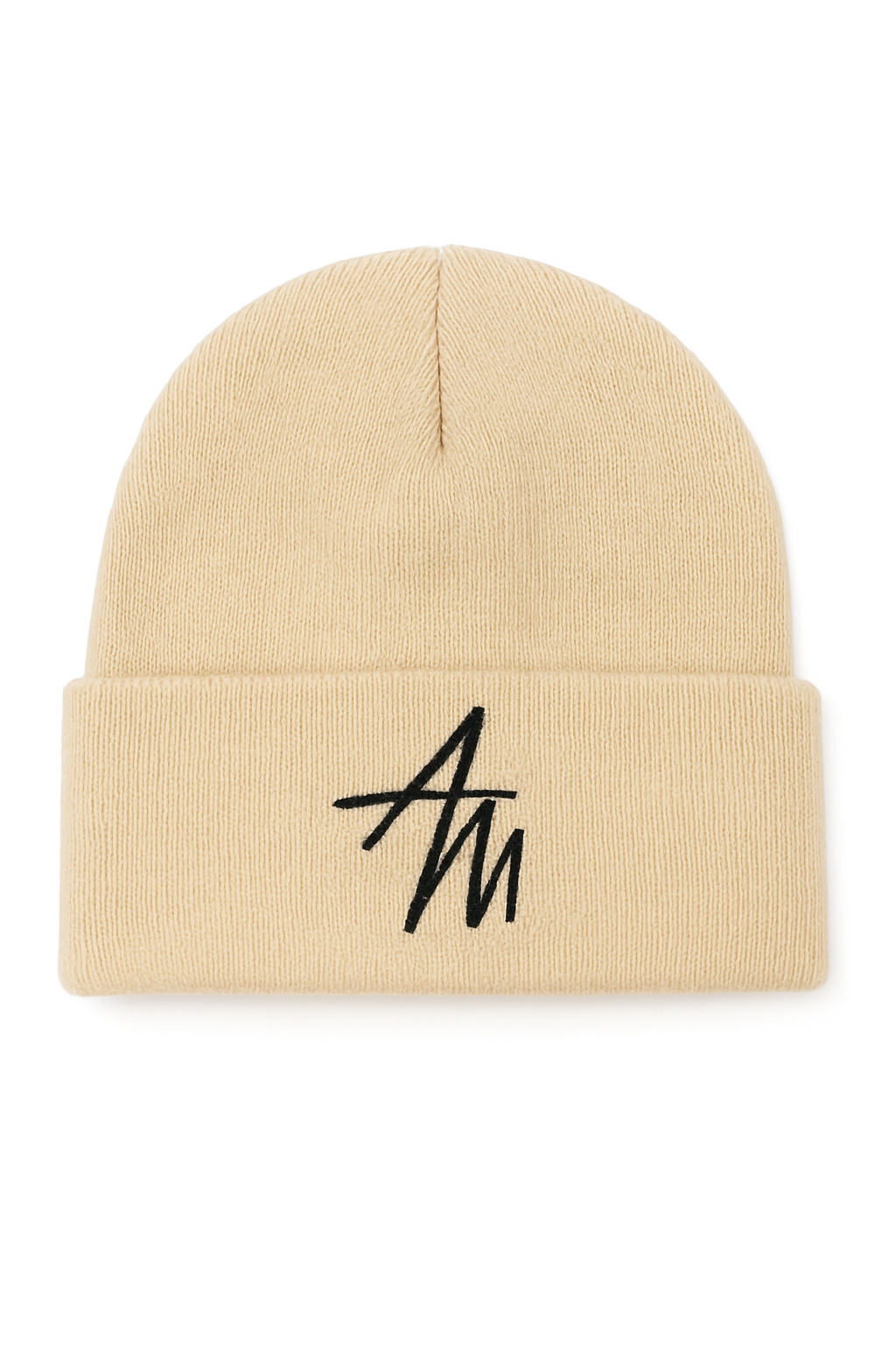 AM LOGO BEANIE HAT - BEIGE
